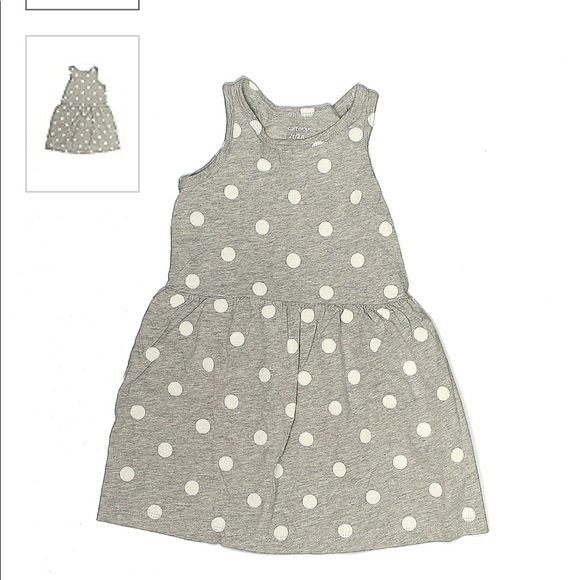 Carters pok-a-dot grey dress kids - Picture 2 of 2